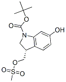 tert-butyl (3S)-6-hydroxy-3-(methylsulfonyloxymethyl)-2,3-dihydroindol e-1-carboxylate Struktur