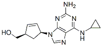 2-Cyclopentene-1-methanol, 4-[2-amino-6-(cyclopropylamino)-9H-purin-9-yl]-, cis- Struktur