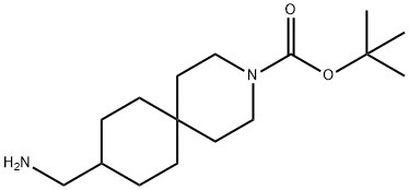 tert-Butyl 9-(aminomethyl)-3-azaspiro-[5.5]undecane-3-carboxylate Struktur