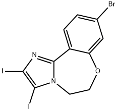 9-bromo-2,3-diiodo-5,6-dihydrobenzo[f]imidazo[1,2-d][1,4]oxazepine Struktur