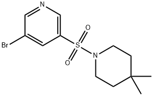 3-broMo-5-(4,4-diMethylpiperidin-1-ylsulfonyl)pyridine Struktur