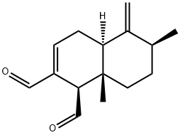 (1R,4aR,6S,8aS)-6,8a-dimethyl-5-methylidene-1,4,4a,6,7,8-hexahydronaphthalene-1,2-dicarbaldehyde Struktur