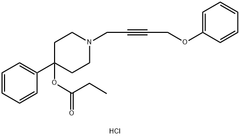 [1-(4-phenoxybut-2-ynyl)-4-phenyl-4-piperidyl] propanoate hydrochlorid e Struktur