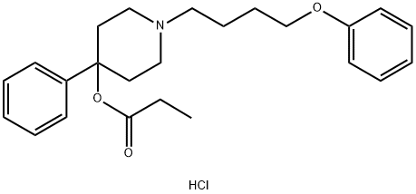 [1-(4-phenoxybutyl)-4-phenyl-4-piperidyl] propanoate hydrochloride Struktur