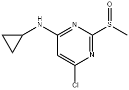 (6-Chloro-2-methanesulfinyl-pyrimidin-4-yl)-cyclopropyl-amine Struktur