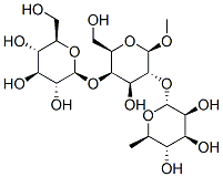 methyl 4-O-beta-glucopyranosyl-2-O-alpha-rhamnopyranosyl-beta-galactopyranoside Struktur