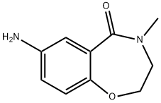 7-amino-4-methyl-3,4-dihydro-1,4-benzoxazepin-5(2H)-one Struktur