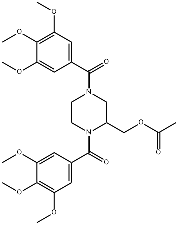 1,4-Bis(3,4,5-trimethoxybenzoyl)-2-piperazinemethanol acetate (ester) Struktur