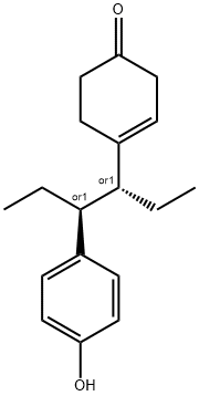 3-(cyclohex-3-en-1-on-4-yl)-4-(4-hydroxyphenyl)hexane Struktur