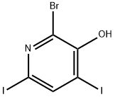 2-Bromo-4,6-diiodo-3-hydroxypyridine Struktur