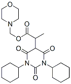 morpholin-4-ylmethyl 2-(1,3-dicyclohexyl-2,4,6-trioxo-1,3-diazinan-5-y l)propanoate Struktur