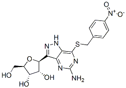 5-Amino-7-((4-nitrobenzyl)thio)-3-(beta-D-ribofuranosyl)pyrazolo(4,3-d )pyrimidine Struktur