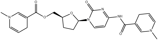 [5-[4-[(1-methyl4H-pyridine-3-carbonyl)amino]-2-oxo-pyrimidin-1-yl]oxo lan-2-yl]methyl 1-methyl-4H-pyridine-3-carboxylate Struktur