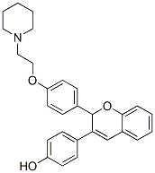 2-(4-(2-piperidinoethoxy)phenyl)-3-(4-hydroxyphenyl)-2H-1-benzopyran Struktur