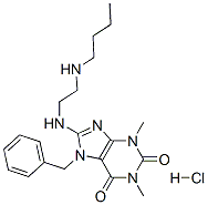 7-benzyl-8-(2-butylaminoethylamino)-1,3-dimethyl-purine-2,6-dione hydr ochloride Struktur