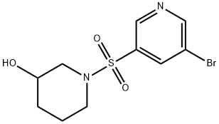 1-(5-broMopyridin-3-ylsulfonyl)piperidin-3-ol Struktur