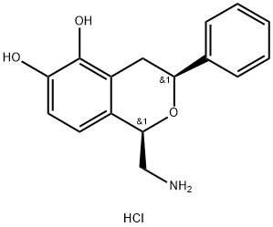 CIS-(+/-)-1-(AMINOMETHYL)-3,4-DIHYDRO-3-PHENYL-1H-2-BENZOPYRAN-5,6-DIOL HYDROCHLORIDE Struktur