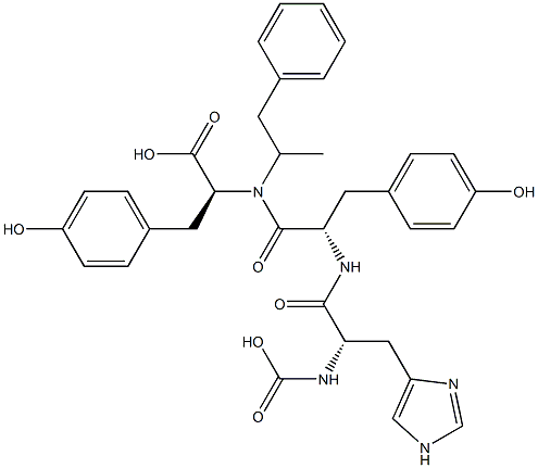 Z-HIS-TYR-TYR-OET Struktur