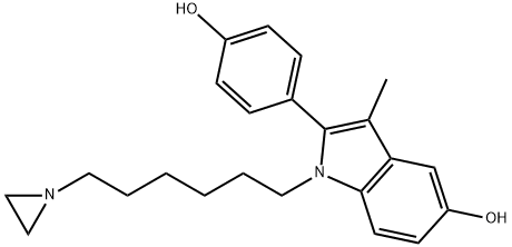 1-(6-aziridinylhexyl)-2-(4-hydroxyphenyl)indol-5-ol Struktur