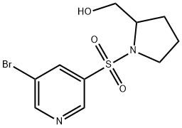 (1-(5-broMopyridin-3-ylsulfonyl)pyrrolidin-2-yl)Methanol Struktur