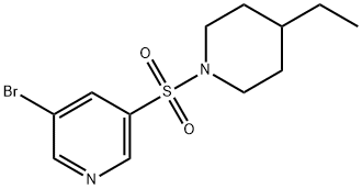 3-broMo-5-(4-ethylpiperidin-1-ylsulfonyl)pyridine Struktur