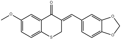 (Z)-2,3-Dihydro-3-(1,3-benzodioxol-5-ylmethylene)-6-methoxy-4H-1-benzo thiopyran-4-one Struktur