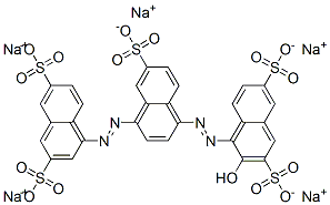 pentasodium 4-[[4-[(3,6-disulphonato-1-naphthyl)azo]-6-sulphonato-1-naphthyl]azo]-3-hydroxynaphthalene-2,7-disulphonate  Struktur