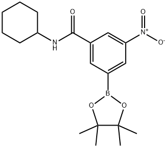 BenzaMide, N-cyclohexyl-3-nitro-5-(4,4,5,5-tetraMethyl-1,3,2-dioxaborolan-2-yl)- Struktur