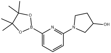 6-(3-HYDROXYPYRROLIDIN-1-YL)PYRIDINE-2-BORONIC ACID PINACOL ESTER Struktur