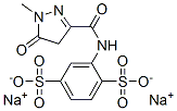 3-[[(1-Methyl-5-oxo-2-pyrazolin-3-yl)carbonyl]amino]-4-(hydroxysulfonyl)benzenesulfonic acid sodium salt Struktur