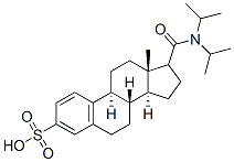 17-(N,N-diisopropylcarbamoyl)estra-1,3,5(10)-triene-3-sulfonic acid Struktur