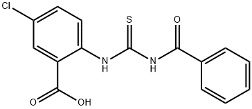 2-[[(BENZOYLAMINO)THIOXOMETHYL]AMINO]-5-CHLORO-BENZOIC ACID Struktur