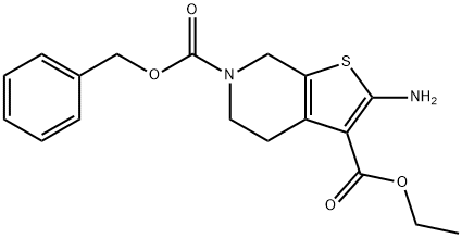 2-AMino-4,7-dihydro-5H-thieno[2,3-c]pyridine-3,6-dicarboxylic acid 
6-benzyl ester 3-ethyl ester Struktur