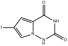 6-iodo-pyrrolo[2,1-f][1,2,4]triazin-2,4-dione Struktur