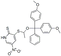 4,4'-dimethoxytrityloxy-S-(2-thio-5-nitropyridyl)-2-mercaptoethane Struktur