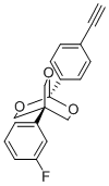 2,6,7-Trioxabicyclo(2.2.2)octane, 1-(4-ethynylphenyl)-4-(3-fluoropheny l)- Struktur