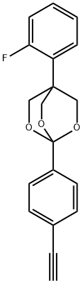 2,6,7-Trioxabicyclo(2.2.2)octane, 1-(4-ethynylphenyl)-4-(2-fluoropheny l)- Struktur