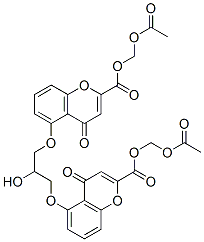 1,3-bis((2'-(((acetoxymethyl)oxy)carbonyl)chromon-5'-yl)oxy)-2-hydroxypropane Struktur