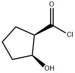 Cyclopentanecarbonyl chloride, 2-hydroxy-, (1R-cis)- (9CI) Struktur