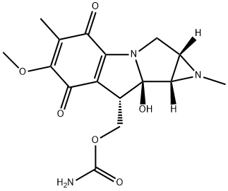 (1aS)-1,5-Dimethyl-6-methoxy-8β-(carbamoyloxymethyl)-8aα-hydroxy-1,1aα,2,8,8a,8bα-hexahydroazirino[2',3':3,4]pyrrolo[1,2-a]indole-4,7-dione Struktur