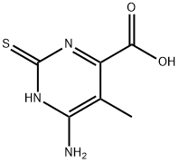 6-amino-2-mercapto-5-methylpyrimidine-4-carboxylic acid Struktur