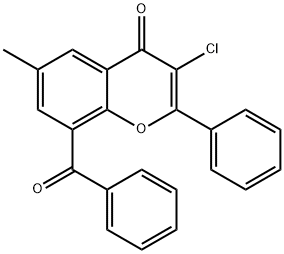 8-Benzoyl-3-chloro-6-methyl-2-phenylchromone Struktur