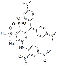 N-Methyl-N-[4-[[4-(dimethylamino)phenyl][5-[(2,4-dinitrophenyl)amino]-2-sulfonato-4-sodiosulfophenyl]methylene]-2,5-cyclohexadien-1-ylidene]methanaminium Struktur