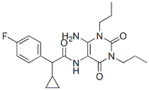 Benzeneacetamide,  N-(6-amino-1,2,3,4-tetrahydro-2,4-dioxo-1,3-dipropyl-5-pyrimidinyl)--alpha--cyclopropyl-4-fluoro- Struktur