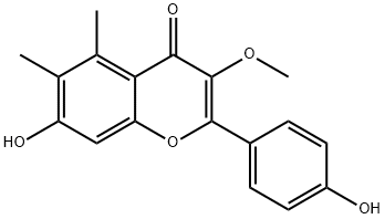 4',7-dihydroxy-3-methoxy-5,6-dimethylflavone Struktur