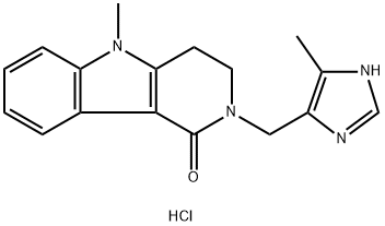 2,3,4,5-Tetrahydro-5-methyl-2-[(4-methyl-1H-imidazol-5-yl)methyl]-1H-pyrido[4,3-b]indol-1-one hydrochloride Struktur