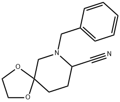 1-benzyl-5,5-(ethylenedioxy)-2-piperidinecarbonitrile Struktur