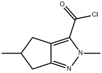 3-Cyclopentapyrazolecarbonyl chloride, 2,4,5,6-tetrahydro-2,5-dimethyl- (9CI) Struktur