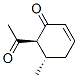 2-Cyclohexen-1-one, 6-acetyl-5-methyl-, trans- (9CI) Struktur