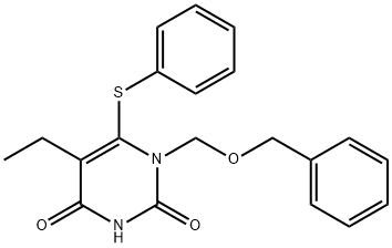 5-ethyl-1-benzyloxymethyl-6-(phenylthio)uracil Struktur